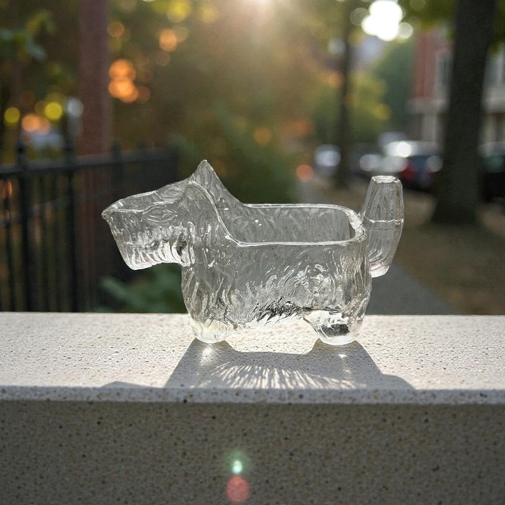 Vintage Clear Glass Scottie Dogs Creamer Candy Container No. 7 Set
1950s Novelty
